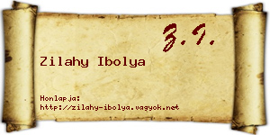 Zilahy Ibolya névjegykártya